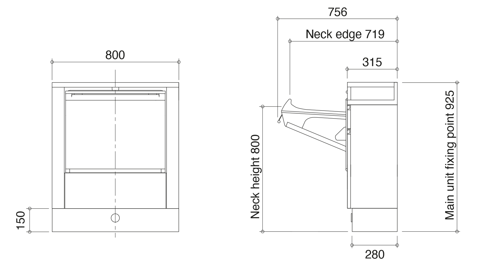 Salon Console dimensions